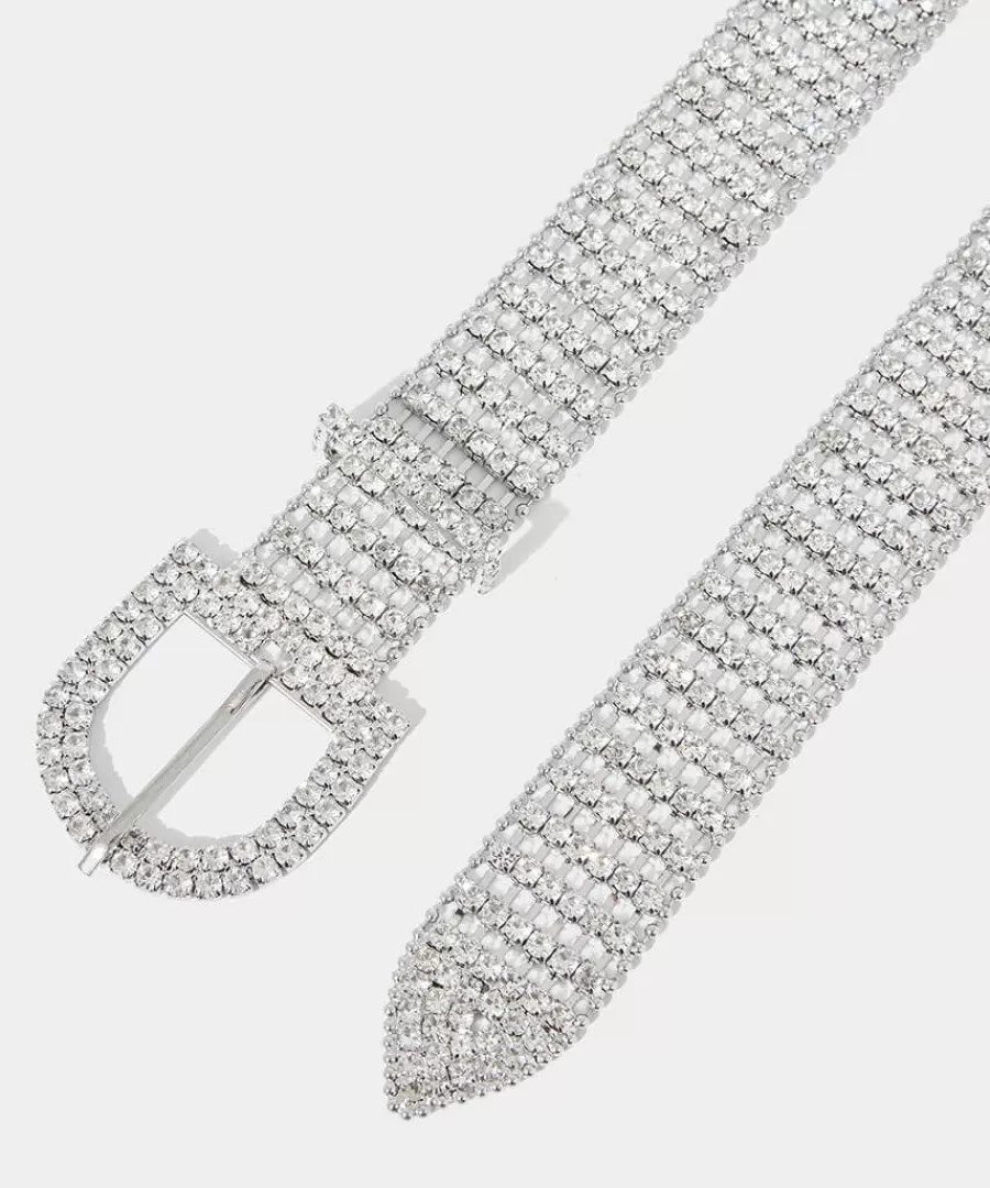 Flash Sale Joe Browns A Wave Of Shimmer Diamante Belt Silver