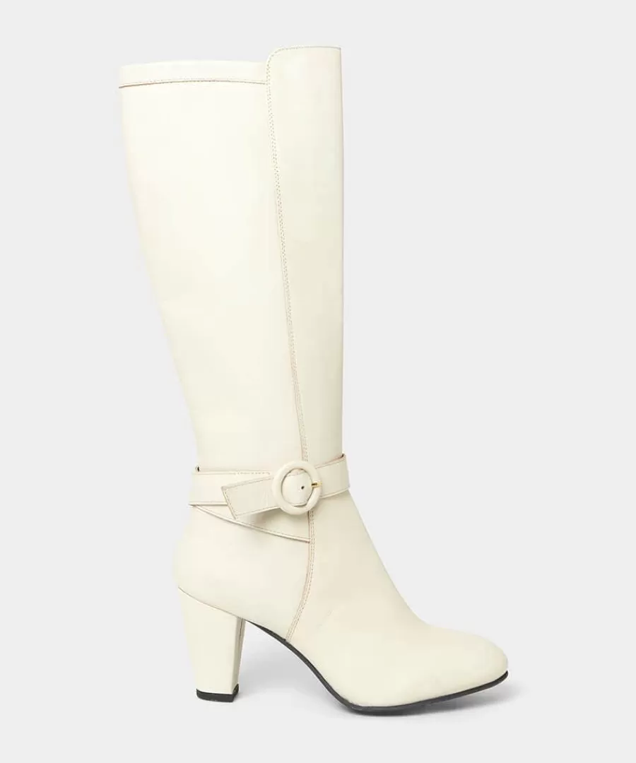 New Joe Browns About Town Tall Leather Boots Winter White