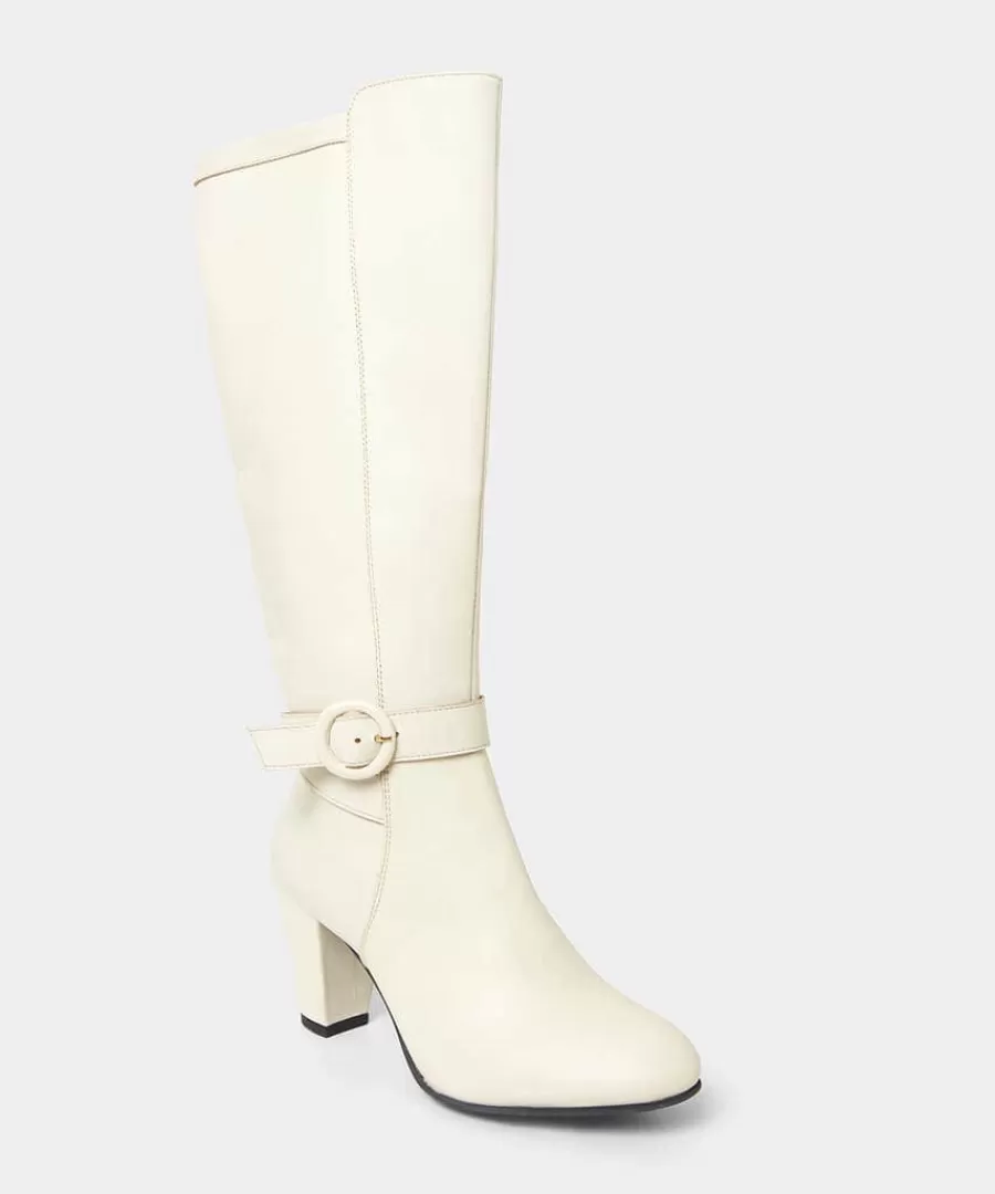 New Joe Browns About Town Tall Leather Boots Winter White