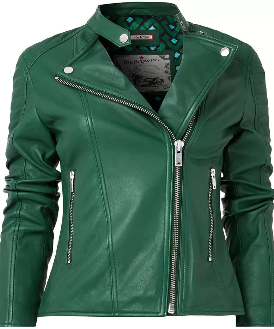 Clearance Joe Browns All In The Details Leather Jacket Green