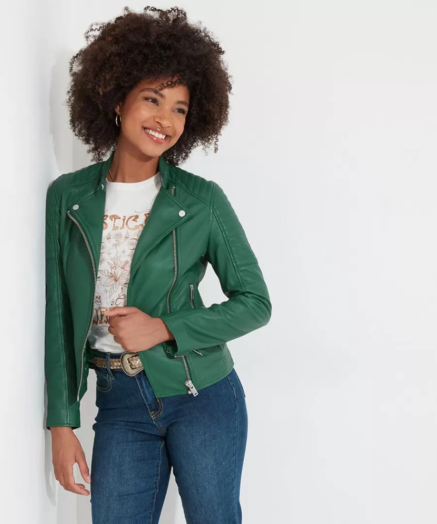 Clearance Joe Browns All In The Details Leather Jacket Green