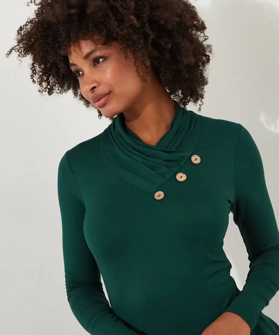 Discount Joe Browns All New Button Jersey Tunic Forest Green