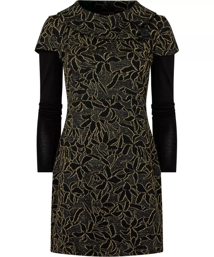 Hot Joe Browns All That Glitters Jaquard Tunic Black