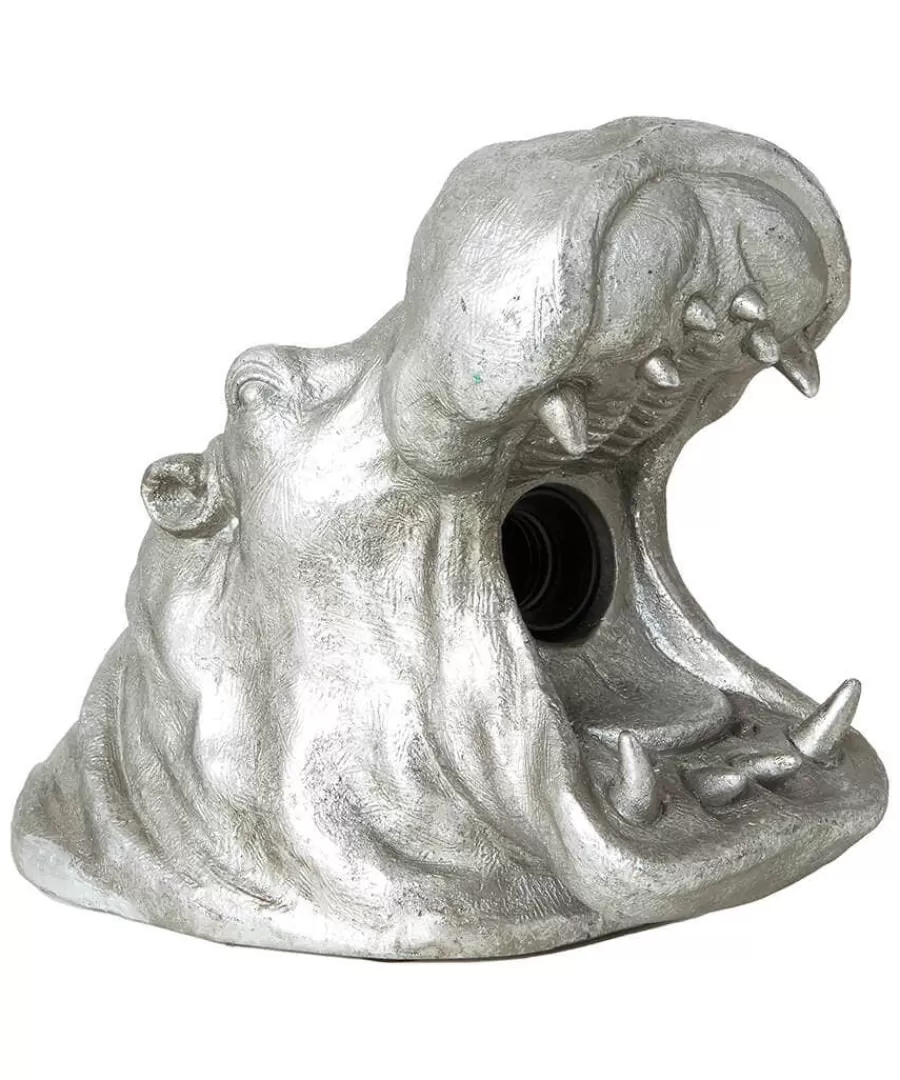 Cheap Joe Browns Antique Roaring Hippo Table Lamp Silver