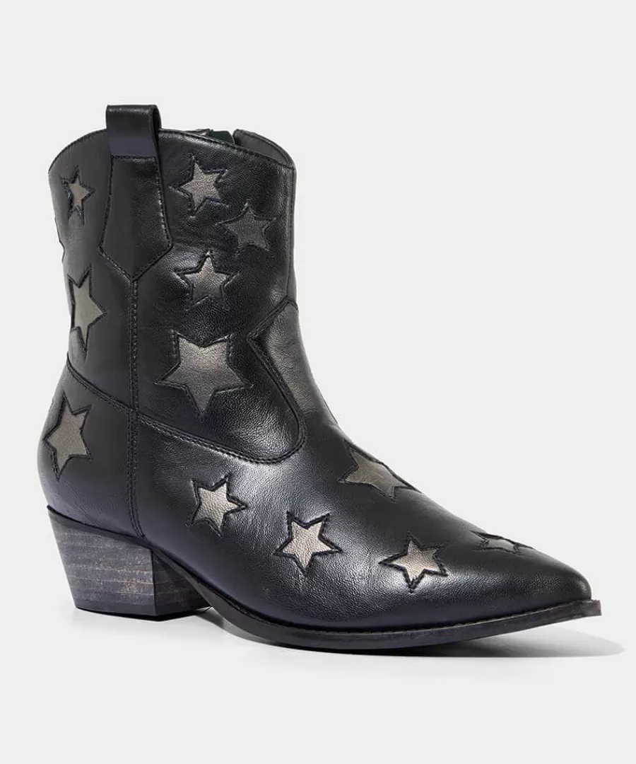 Best Sale Joe Browns Astraea Leather Western Boots Black/Silver
