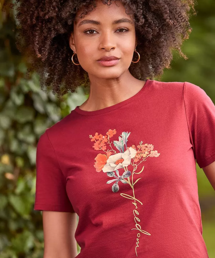 Best Sale Joe Browns Autumn Florals T-Shirt Berry