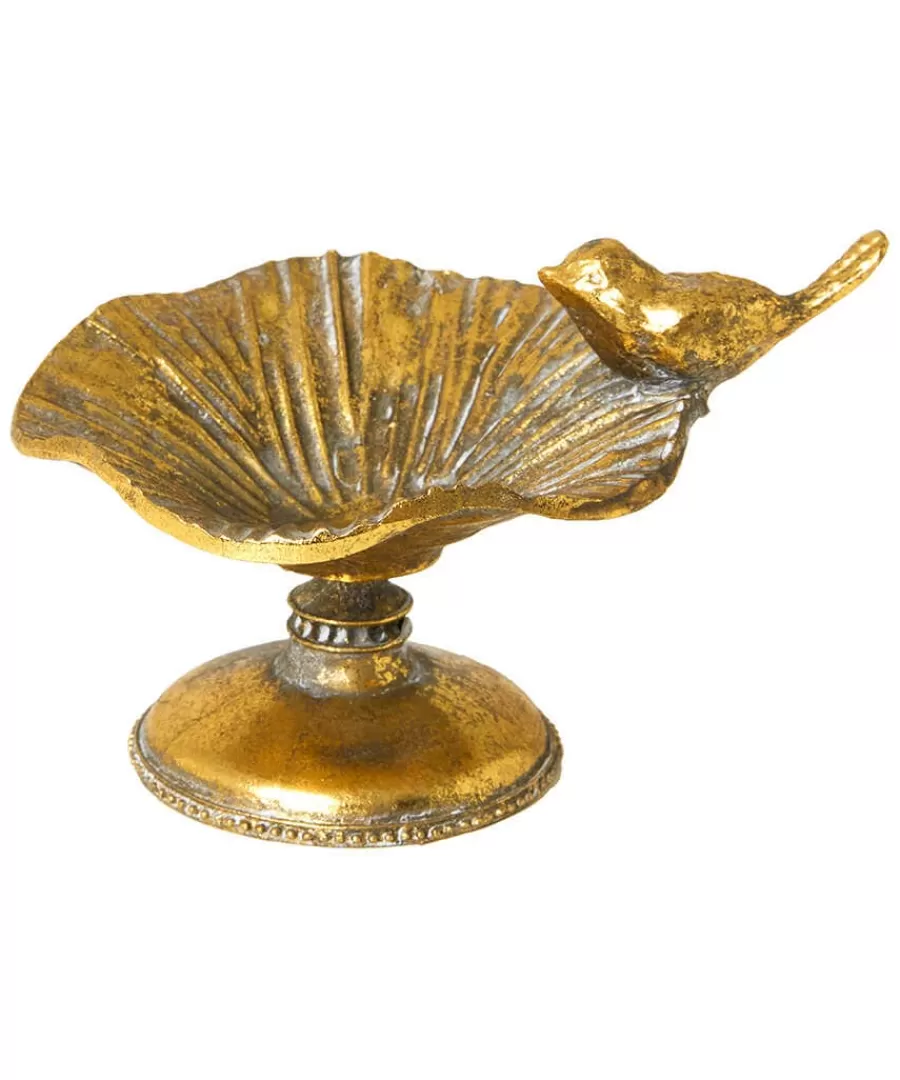 Online Joe Browns Beautiful Bird Flower Trinket Dish Gold