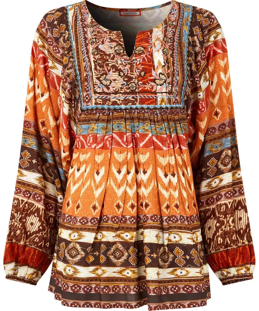 New Joe Browns Beautiful Boho Blouse Burnt Orange