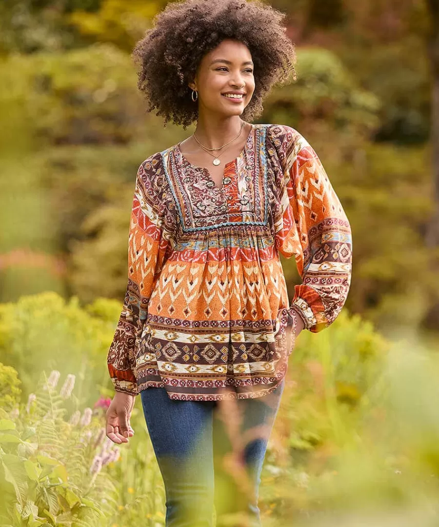 New Joe Browns Beautiful Boho Blouse Burnt Orange