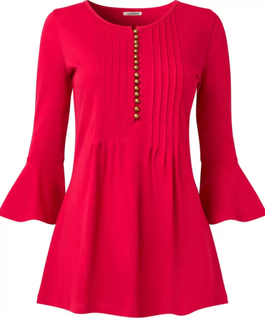 Sale Joe Browns Beautiful Button Longline Jersey Top Pink