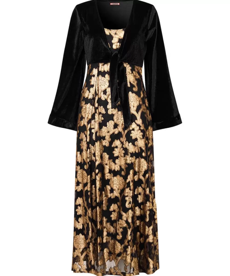 Online Joe Browns Belle Jaquard And Velvet Dress Black