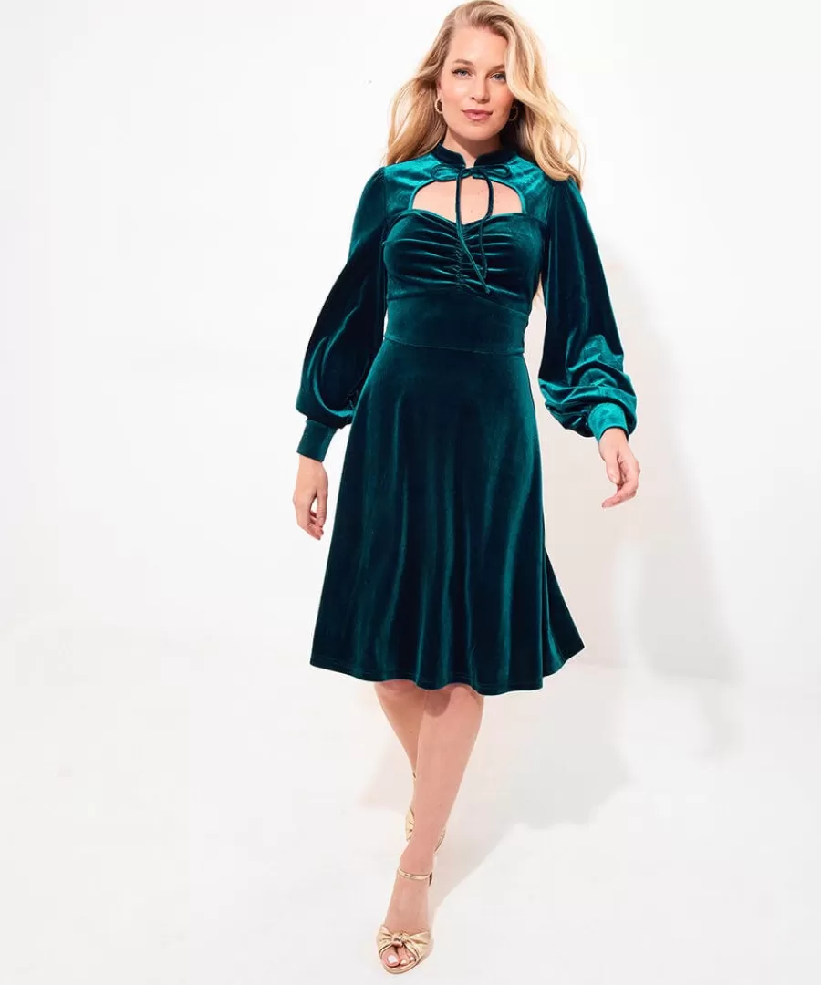 Flash Sale Joe Browns Betsy Velour Dress Teal
