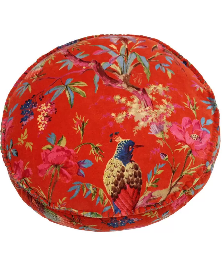 Hot Joe Browns Birds Of Paradise Round Cushion Orange