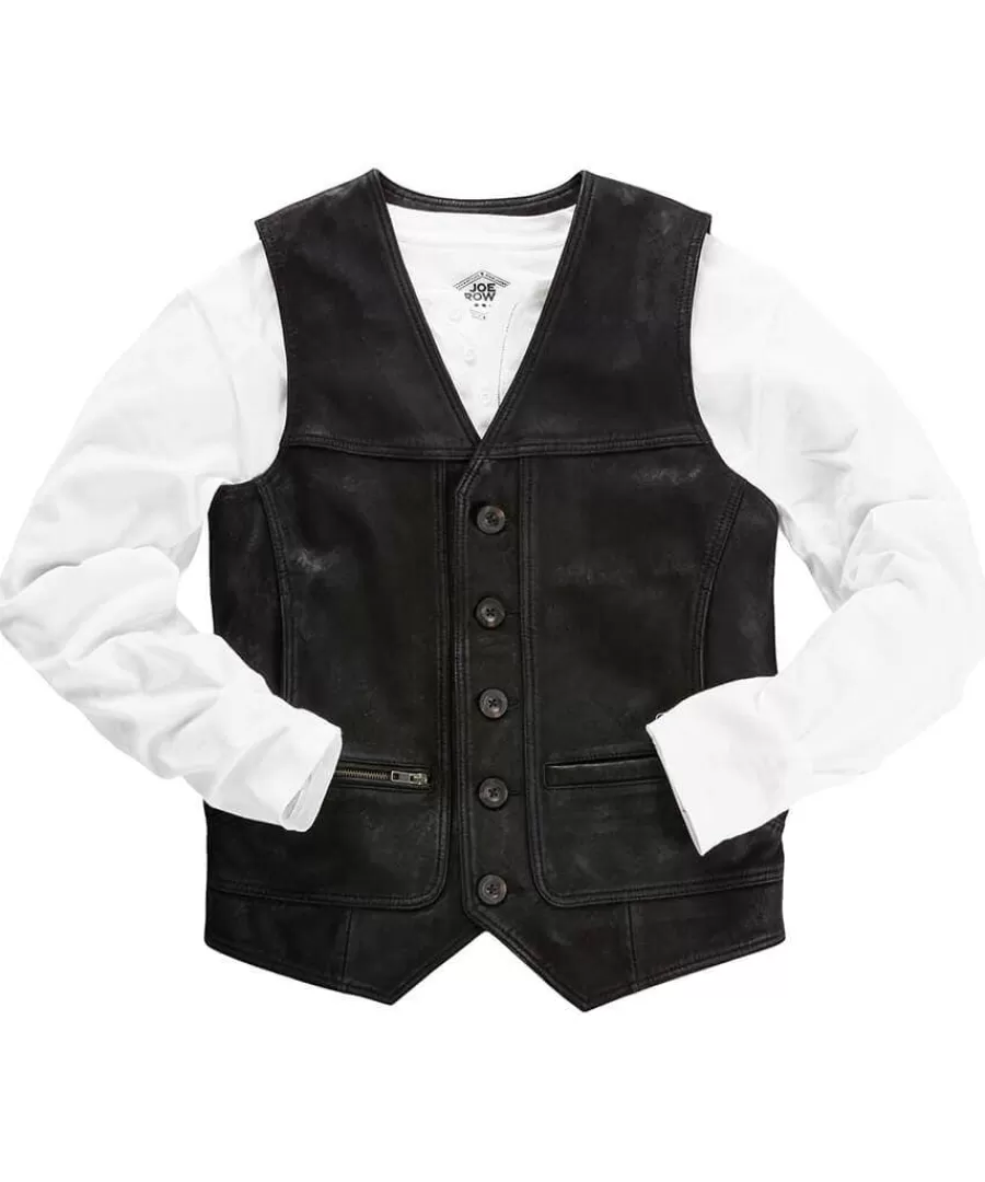 Sale Joe Browns Leather Waistcoat Black