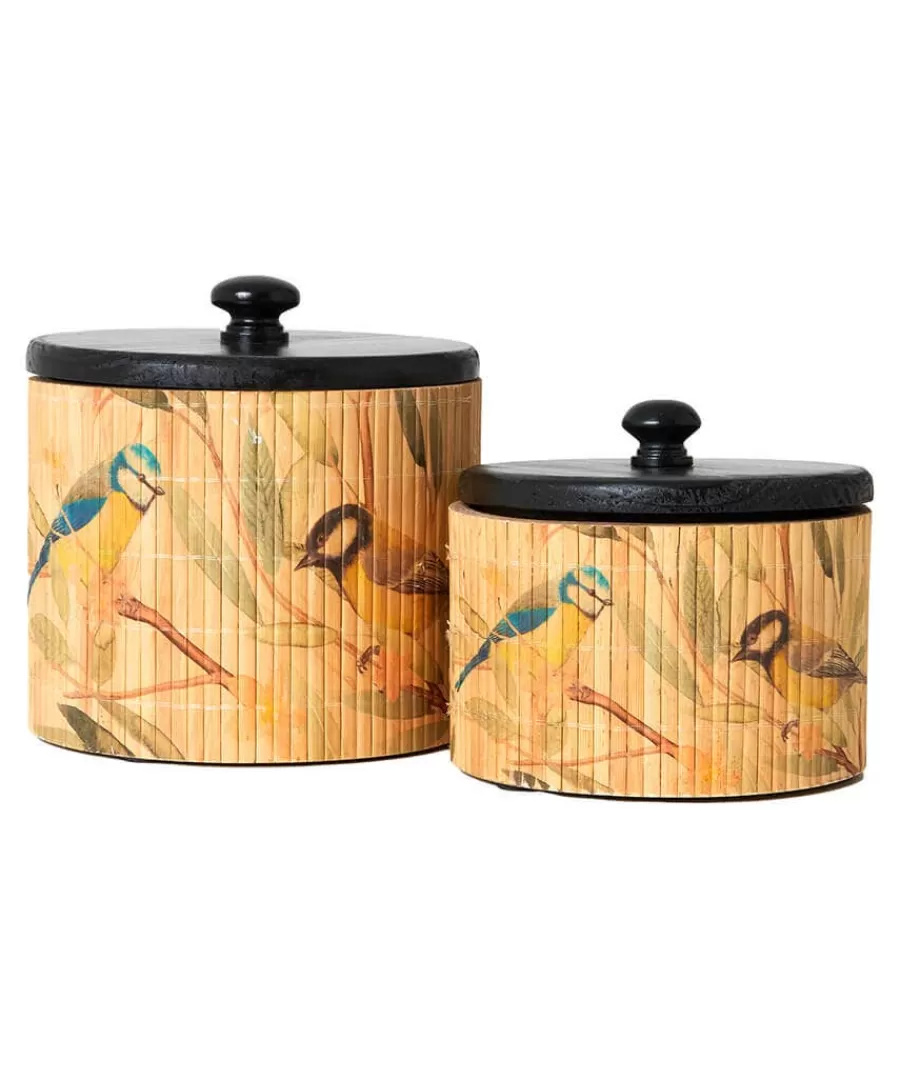 Online Joe Browns Blissful British Birds Bamboo Storage Jars Brown
