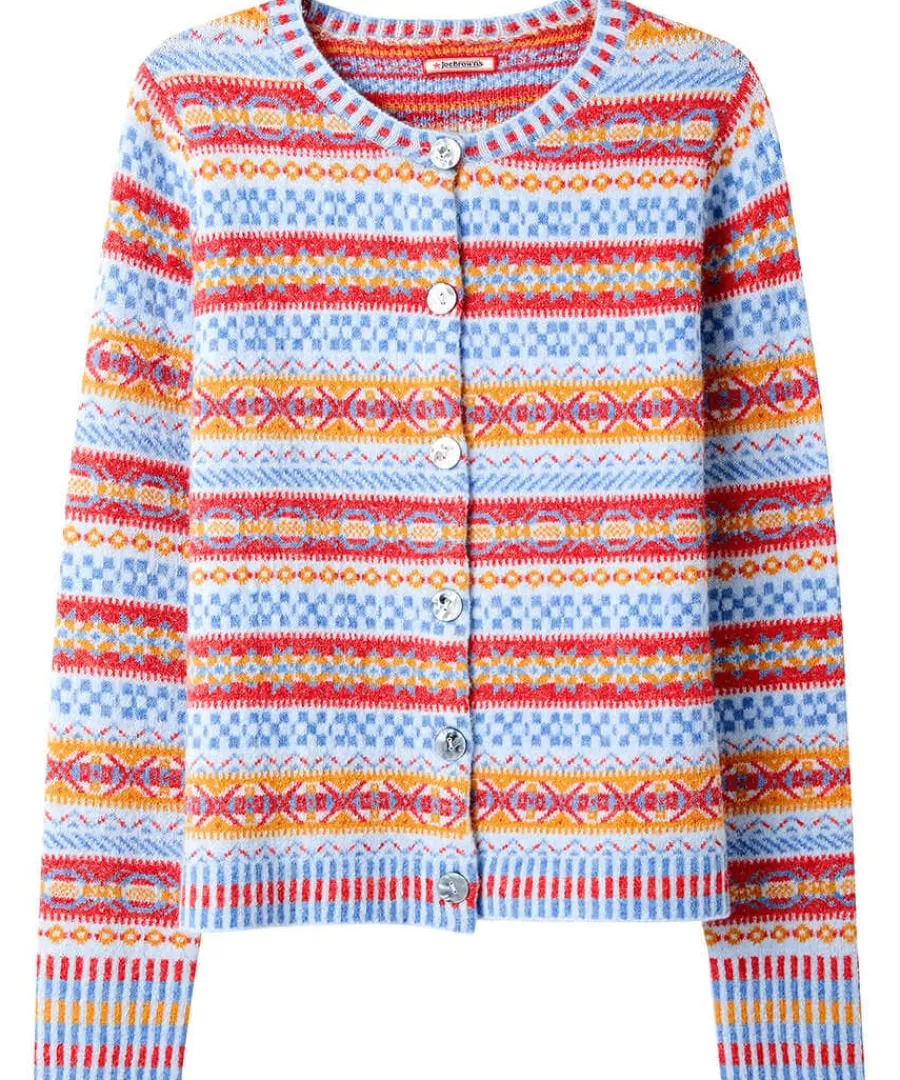New Joe Browns Bonnie Fairisle Cardigan Blue