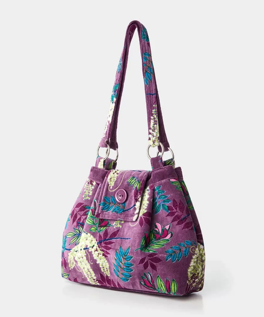 Clearance Joe Browns Botanical Mist Velvet Bag Purple