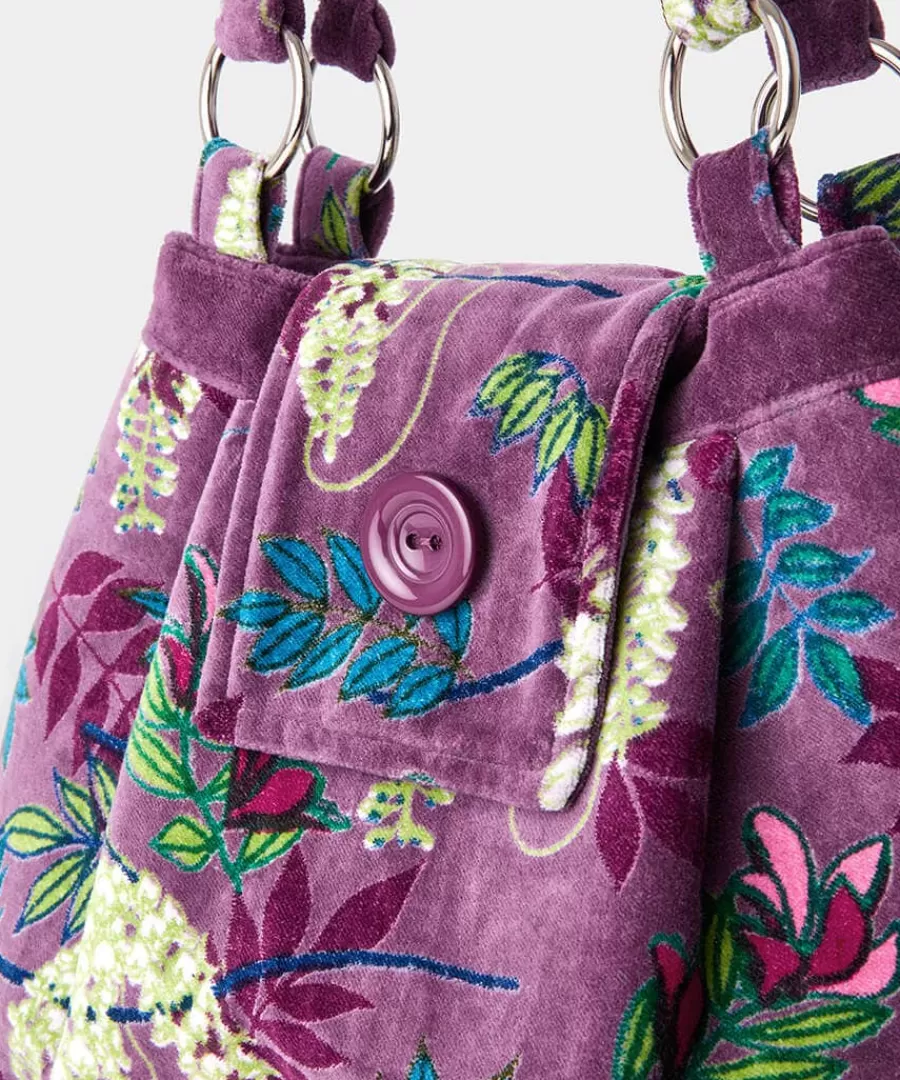 Clearance Joe Browns Botanical Mist Velvet Bag Purple