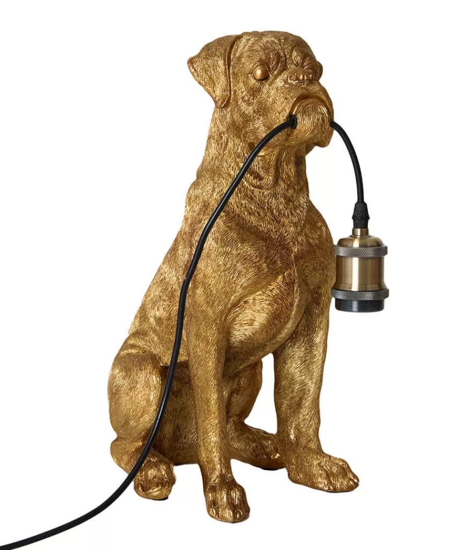 Fashion Joe Browns Brilliant Boxer Table Lamp Antique Gold