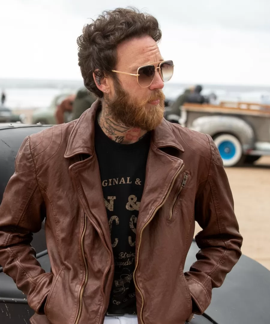 Shop Joe Browns Burner Leather Jacket Tan