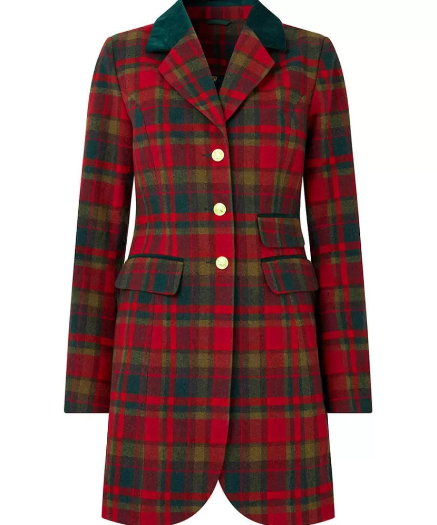 Discount Joe Browns Camilla Checked Longline Coat Red