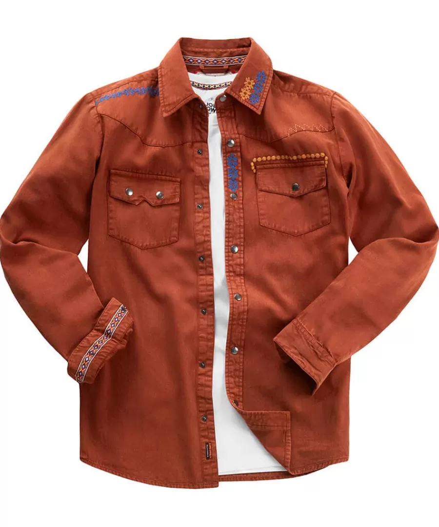 Discount Joe Browns Casually Customised Shirt Burnt Orange