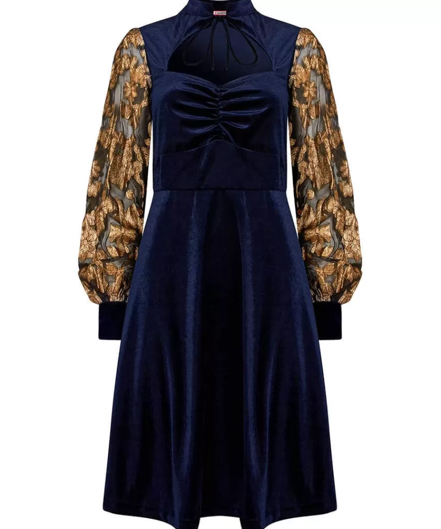 Cheap Joe Browns Celeste Stretch Velvet Dress Navy