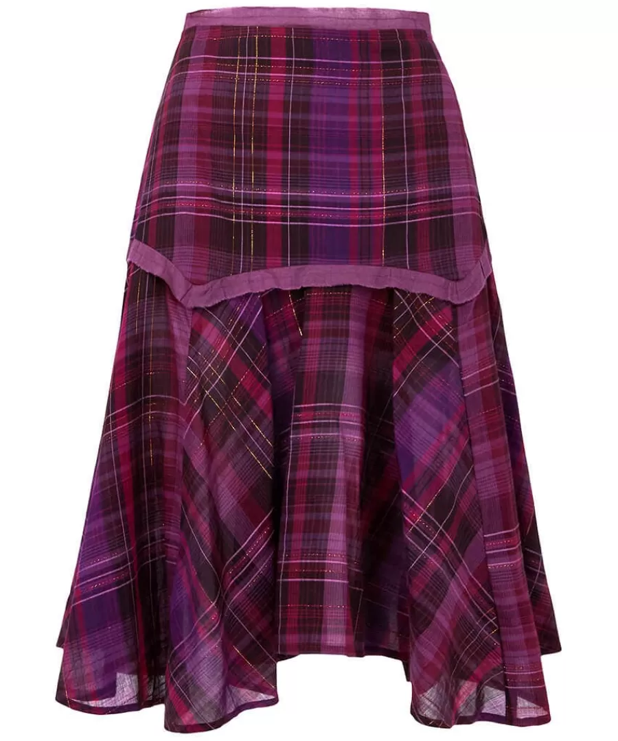 Hot Joe Browns Charming Check Skirt Purple