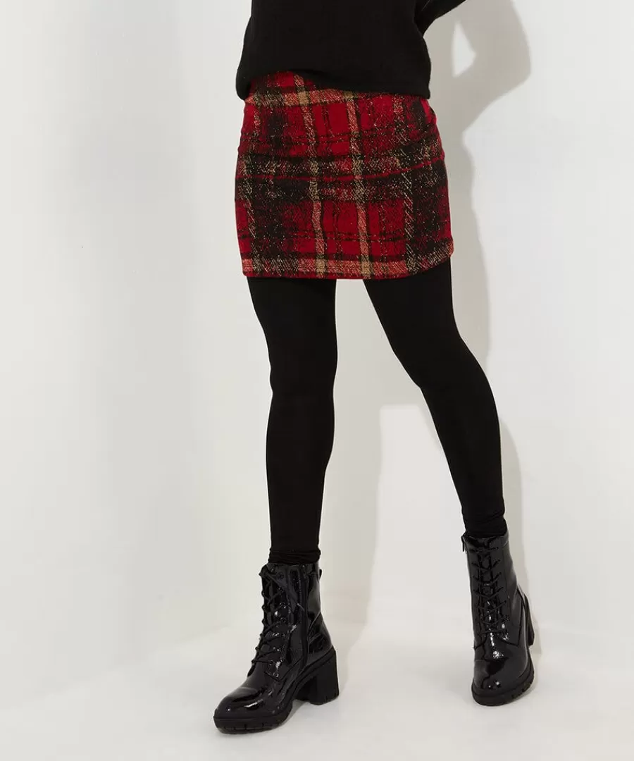Outlet Joe Browns Charming Check Skirted Leggings Red