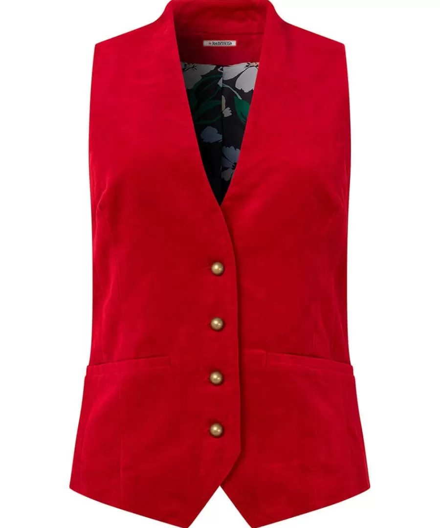 Shop Joe Browns Charming Velvet Waistcoat Red
