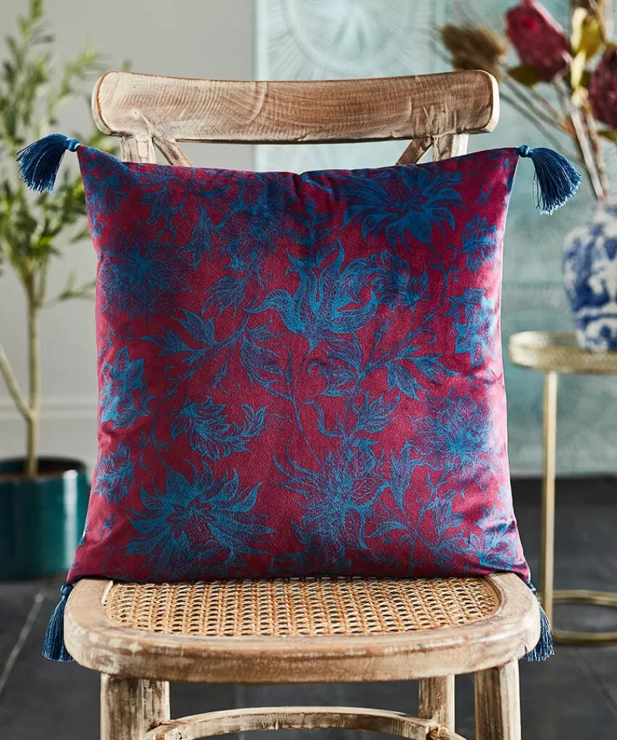 Fashion Joe Browns Cherished Chinoiserie Reversible Cushion Blue / Berry