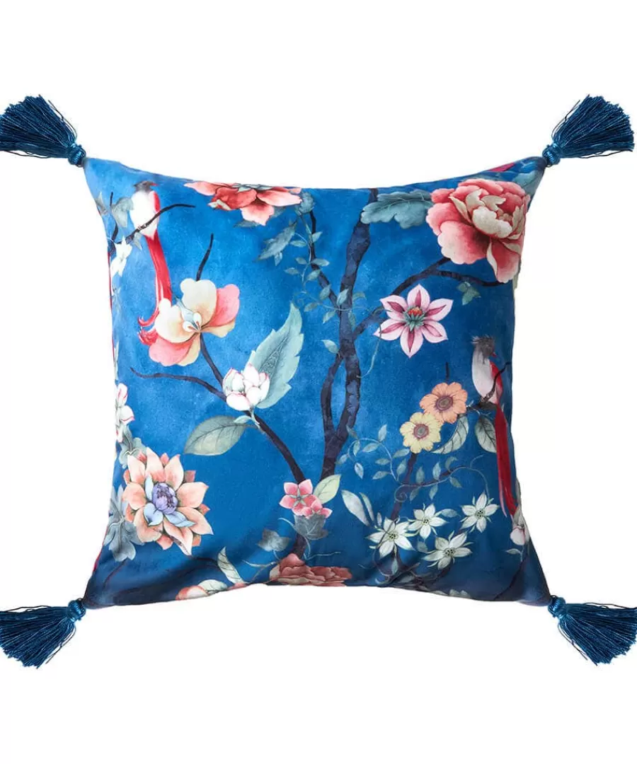 Fashion Joe Browns Cherished Chinoiserie Reversible Cushion Blue / Berry