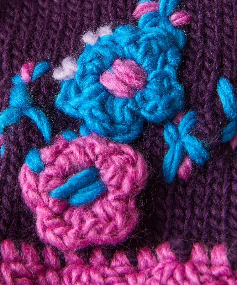 Online Joe Browns Cosy And Cute Knitted Applique Mitts Purple
