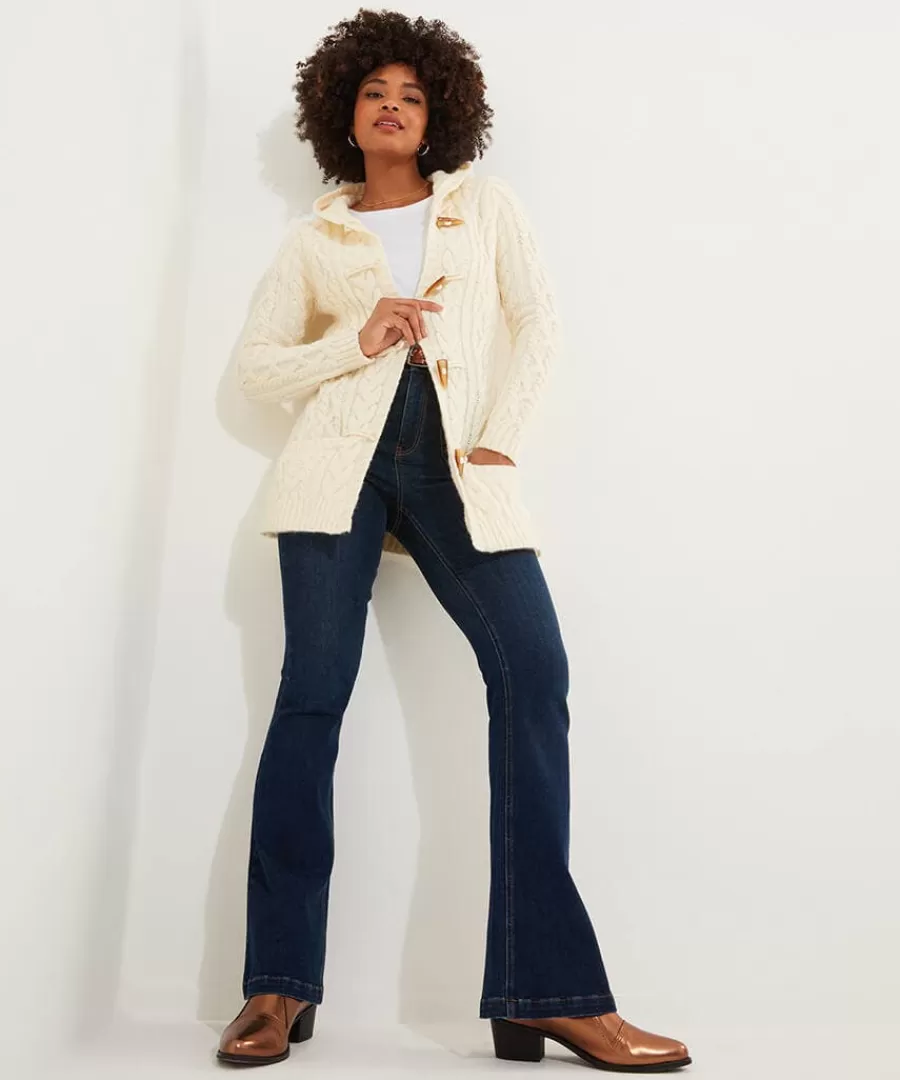 Cheap Joe Browns Cosy Cable Hooded Cardigan Cream