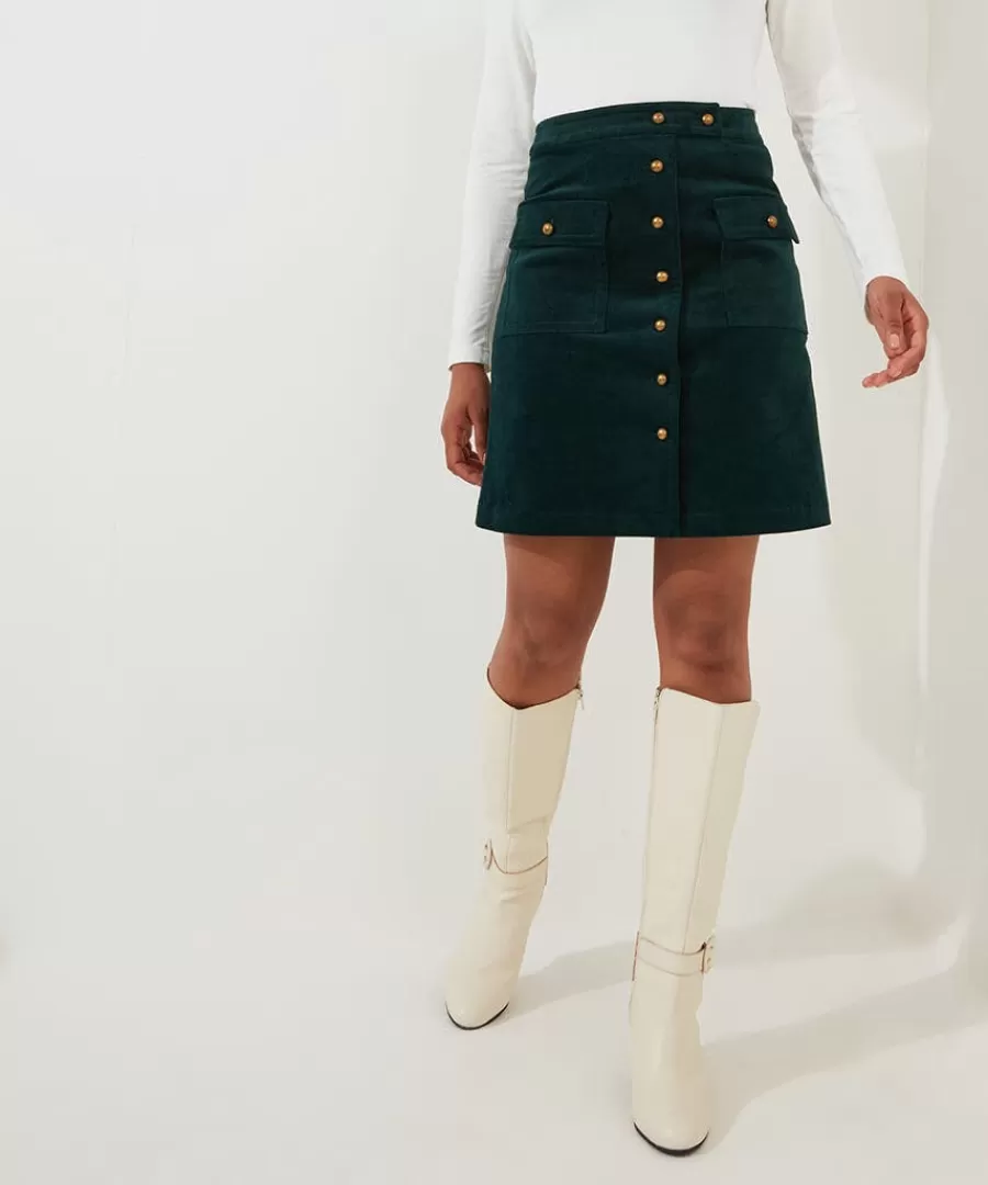 New Joe Browns Curiously Cord Skirt Forest Green