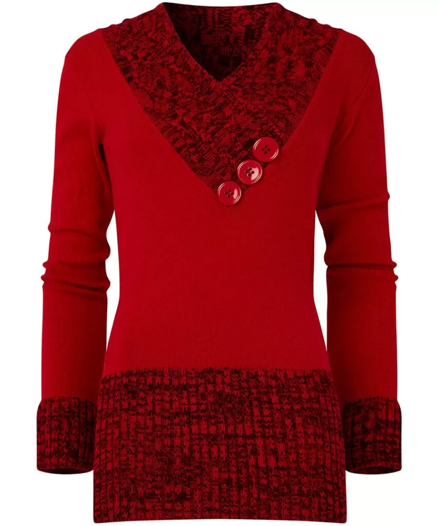 Cheap Joe Browns Curiously Cosy Knit Red / Black