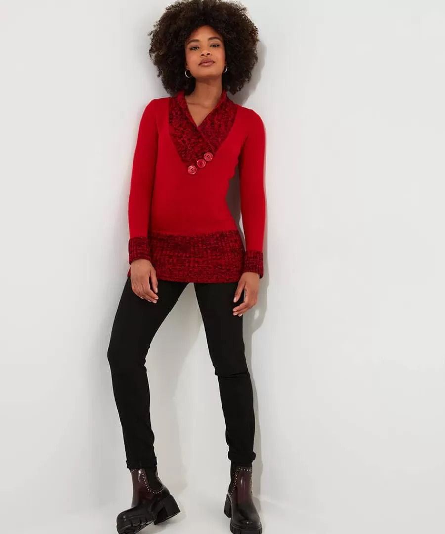 Cheap Joe Browns Curiously Cosy Knit Red / Black