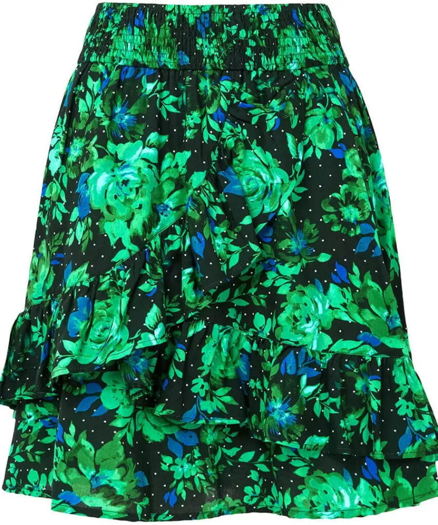 Hot Joe Browns Daisy Dreams Ruffle Skirt Green