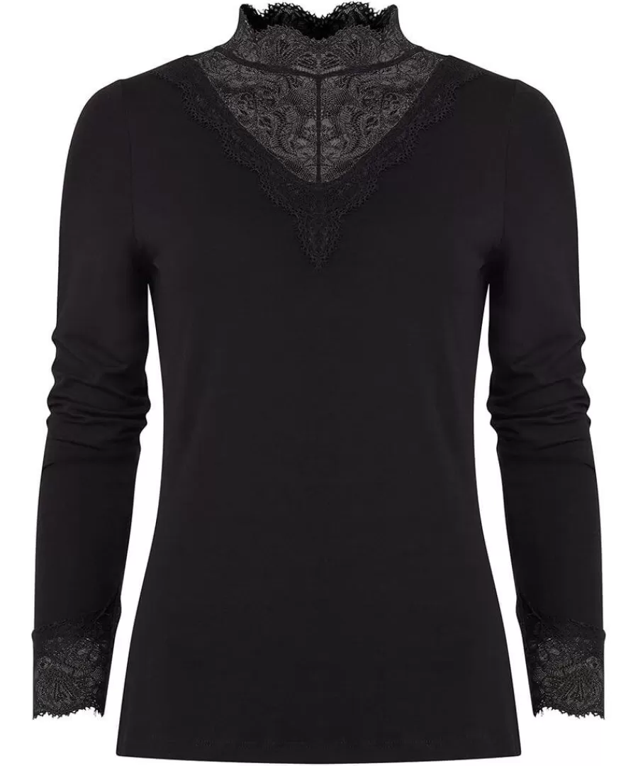 New Joe Browns Darcie Lace High Neck Top Black