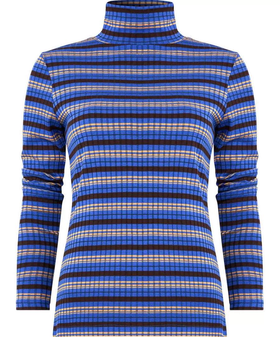 Outlet Joe Browns Darcie Striped Roll Neck Top Blue
