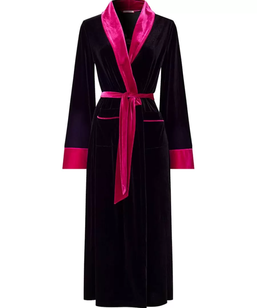 Clearance Joe Browns Daring Dragon Embroidered Velour Dressing Gown Black