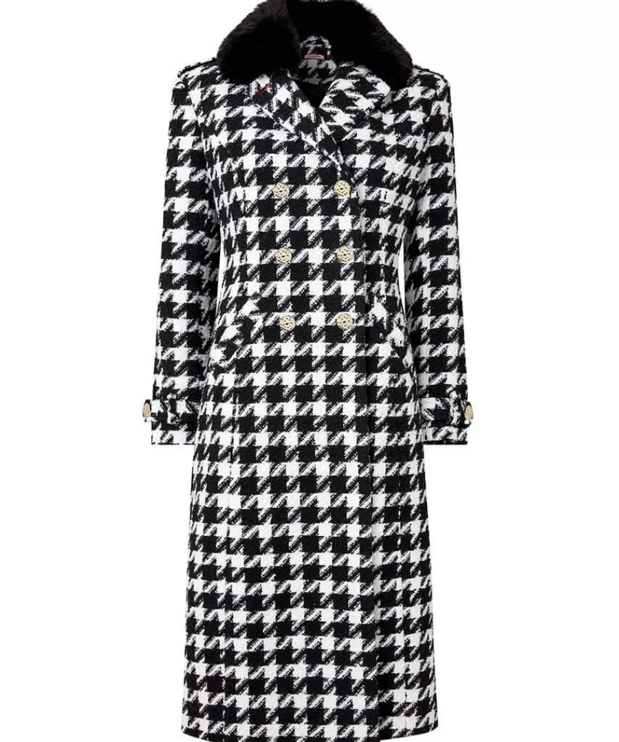 Discount Joe Browns Darling Dogstooth Coat Black / White