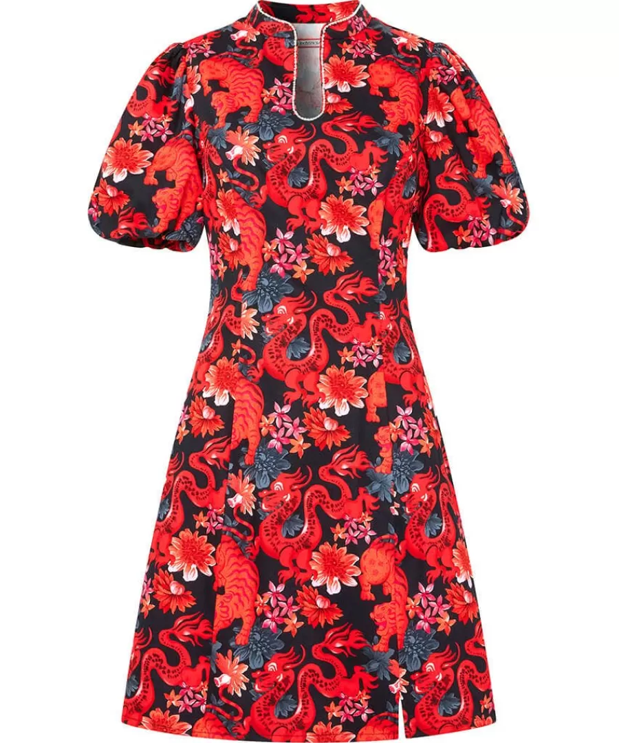 Hot Joe Browns Dazzling Dragon Dress Red