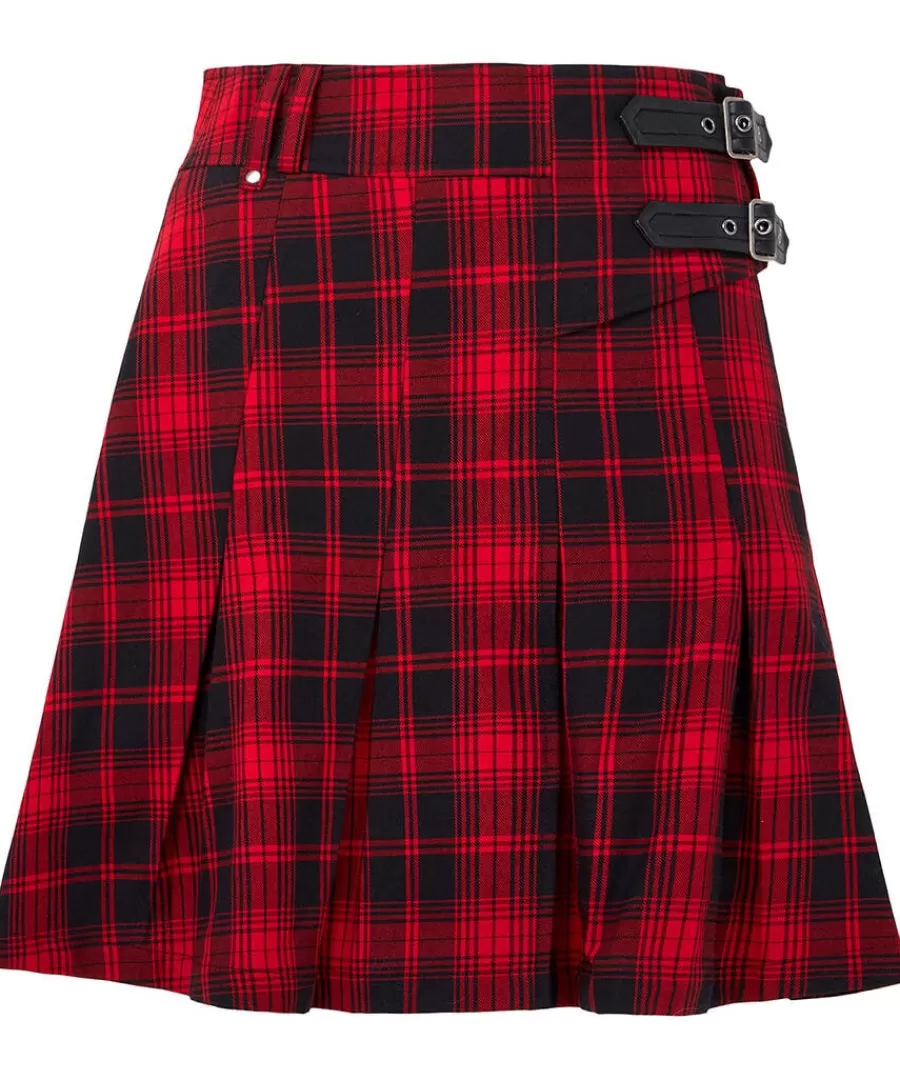 Store Joe Browns Dixie Check Pleated Skirt Red