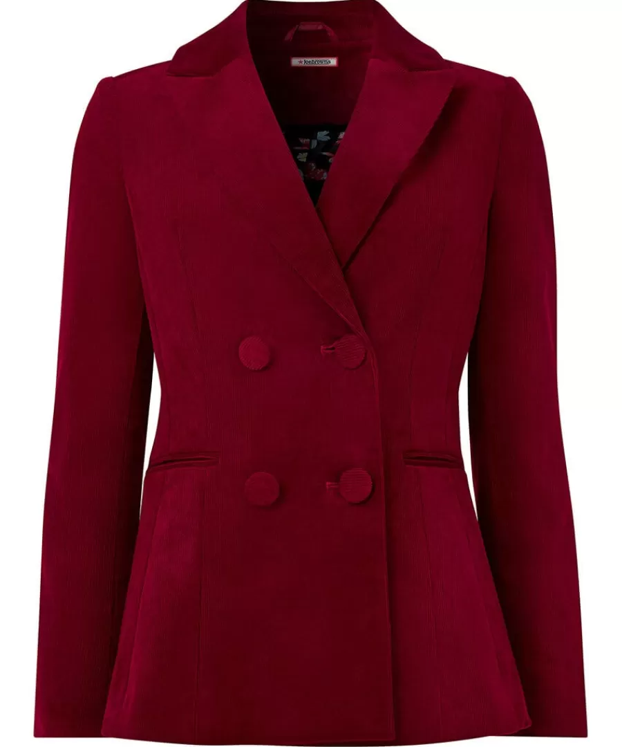Shop Joe Browns Double Breasted Cord Jacket Berry