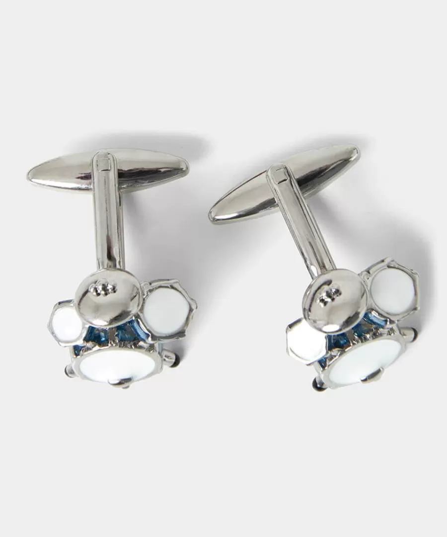Cheap Joe Browns Drumkit Cufflinks Blue Multi