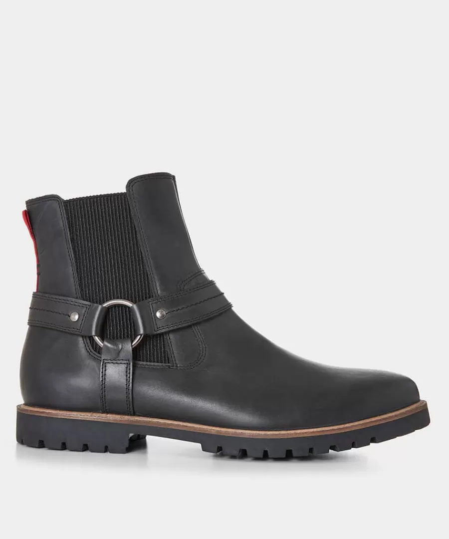 Clearance Joe Browns Eagle Pass Oiled Biker Boots Black