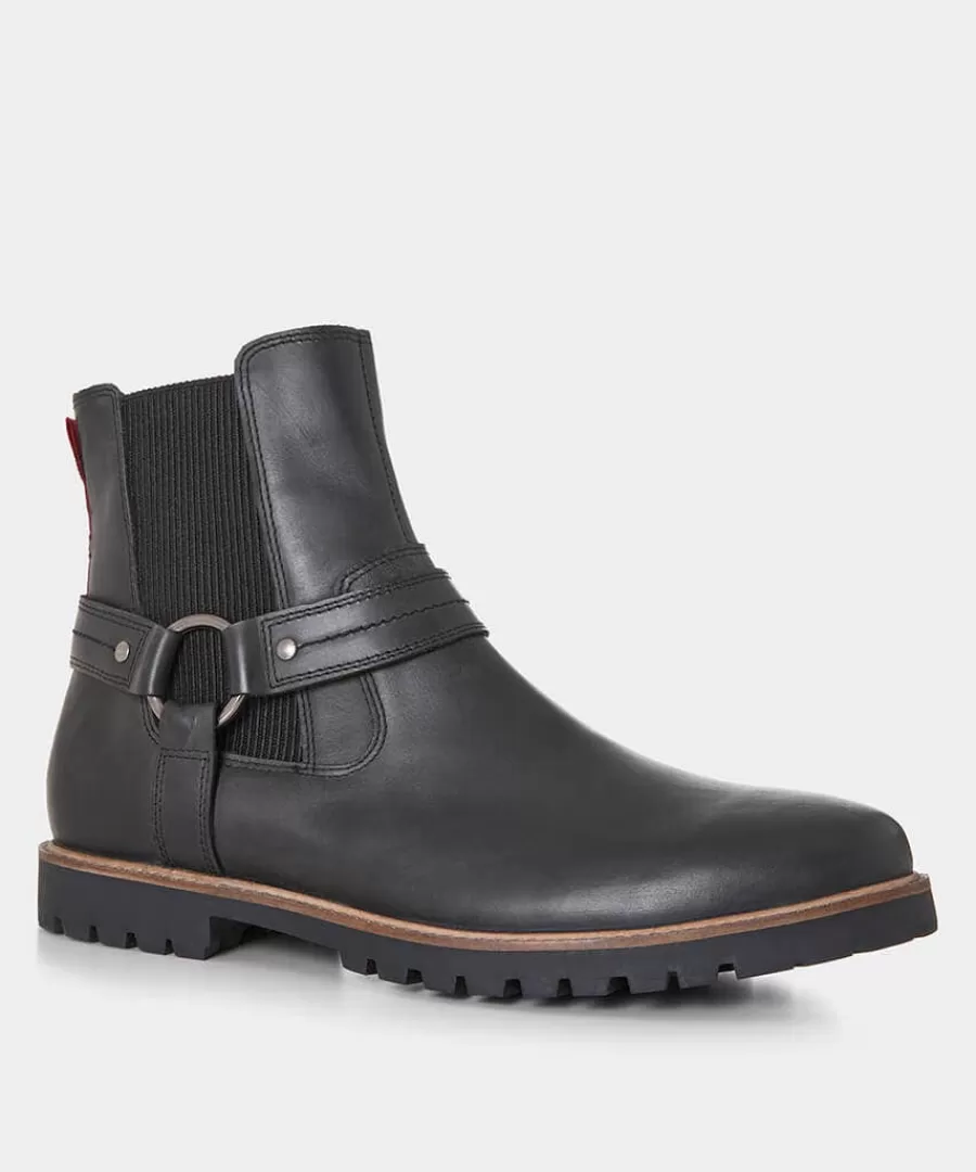 Clearance Joe Browns Eagle Pass Oiled Biker Boots Black