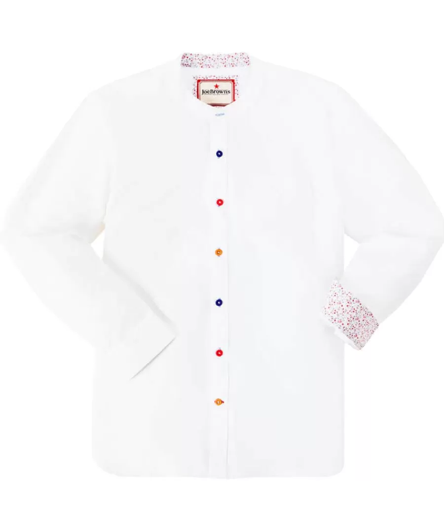 Fashion Joe Browns Easy Going Grandad Shirt White