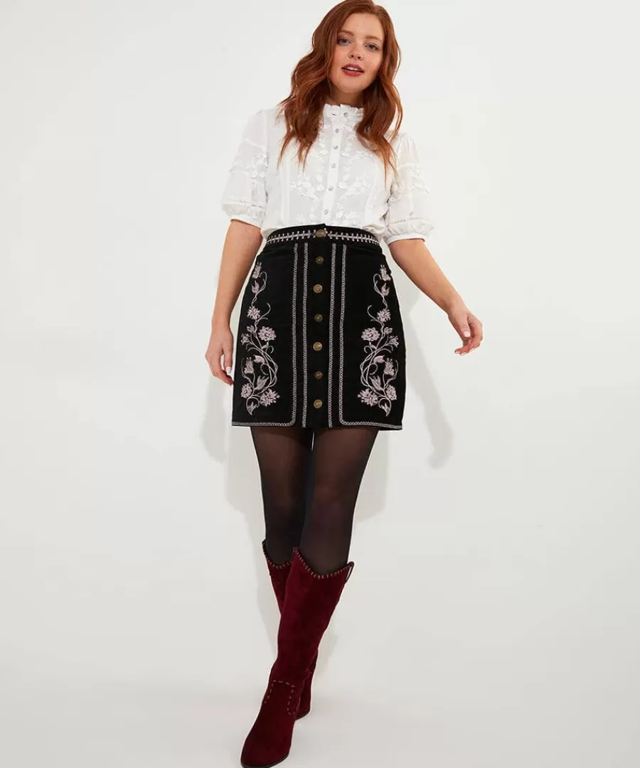 Store Joe Browns Embroidered Skirt Black